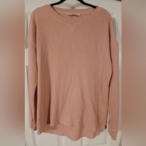 NWOT - Seven7 Long Sleeve Crew Neck Ribbed Top Dusty Rose  Size M